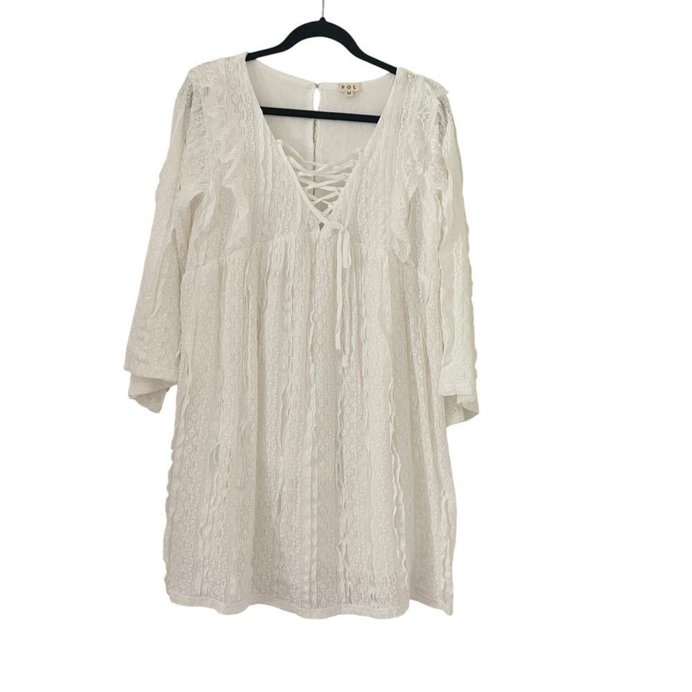 POL Babydoll‎ Lace-Up Dress Lined NWOT